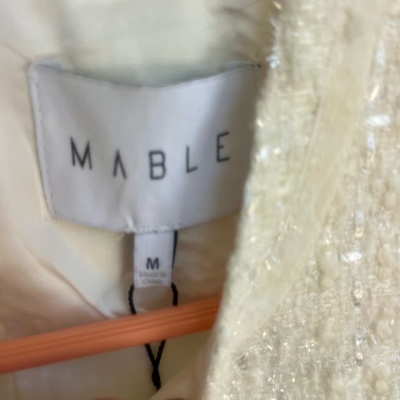 Mable Women’s Dress Medium Elegant Cream Stunning Bows Accent MISSING button - Picture 12 of 15